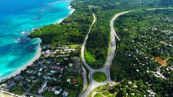 Aerial view of St.Ann's Bay Jamaica island of paradise