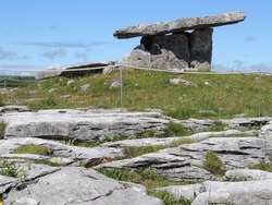 The dolmen of Poulnabrone, Ireland. From the Neolithic era.
