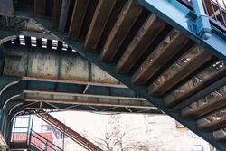 Under elevated NYC Subway tracks