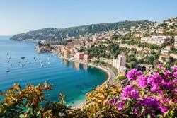 Panoramic view of Cote d'Azur near the town of Villefranche-sur-Mer