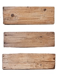 Old plank of wood  isolated on white background