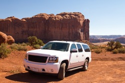 the SUV offroad vehicle at the Monument valley