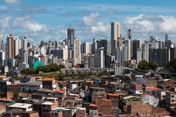 Social inequality in Salvador city: Favela and buildings.