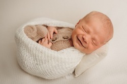 Newborn portrait session baby boy