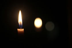 Reflection of light with candle