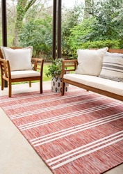 Modern striped pattern outdoor area carpet