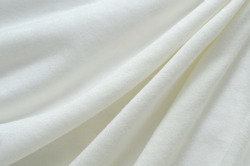Natural White Cotton Crumpled Soft Fabric Texture Background Surface