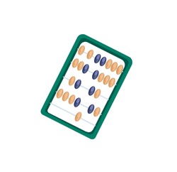 Concept School supplies education math counter. The illustration depicts a set of math counters on a white background, with a flat and vector design style. Vector illustration.