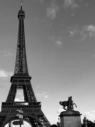 Eiffel Tower Paris France BlackAndWhite