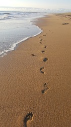 my footprints at the beach