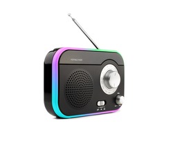 Color portable radio on white background