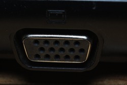 connector on a laptop for connecting an additional monitor