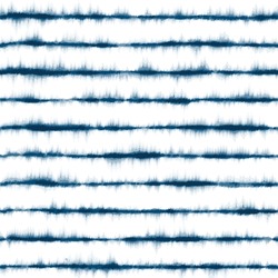 Vector Seamless Shibori Watercolor Indigo Tie Dye Fabric Pattern Texture Blue White Stripe