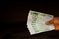 New Nigerian Currency, New Naira Notes from Central Bank of Nigeria, 500 and 1000 naira Denomination on a Plain Background