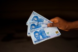 New Nigerian Currency, New Naira Notes from Central Bank of Nigeria, 500 and 1000 naira Denomination on a Plain Background