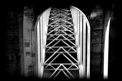 Niagara Falls black and white bridge architecture structure view