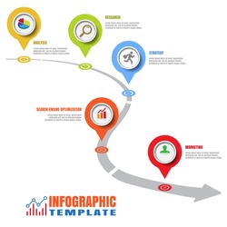 Design template, road map timeline infographic brochure diagram planning presentation process webpages workflow. Vector illustration