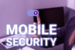 Text sign showing Mobile SecurityProtection of mobile phone from threats and vulnerabilities. Conceptual photo Protection of mobile phone from threats and vulnerabilities