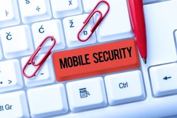 Handwriting text Mobile SecurityProtection of mobile phone from threats and vulnerabilities. Business overview Protection of mobile phone from threats and vulnerabilities
