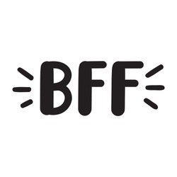 BFF or best friends forever. Vector lettering illustration on white background.