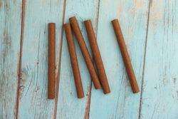 Handmade cuban cigars on a wooden table