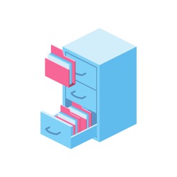 Archive isometric 3d icon. Creative illustration idea.