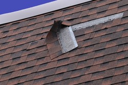 Damaged Brown Roof Shingle - Wind Damage