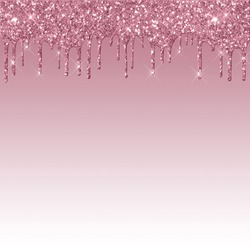 Dripping Rose Gold Glitter Texture Background 