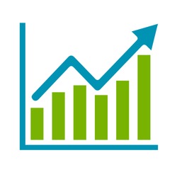 vector bar chart illustration, business graph. data growth diagram