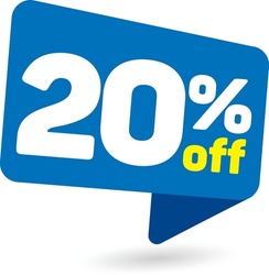 10% off Branded discounts set. Banner with two Blue balloons with special offers vector.