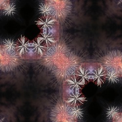 Illustration Photograph  of abstract fireworks kaleidoscope background. Beautiful multicolor kaleidoscope texture. 
Unique kaleidoscope design.