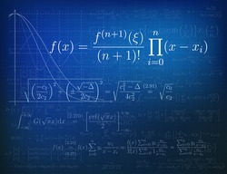 Background with mathematical formulas. Vector illustration.