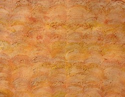 Background picturesque with textured hard brush relief strokes, prints and spots of orange, gold and yellow oil paint