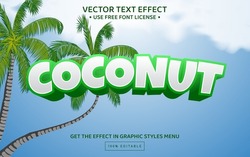 Coconut 3D editable text effect template