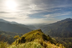 View from Little Adam's Peak. Mountain landscape in Sri Lanka.