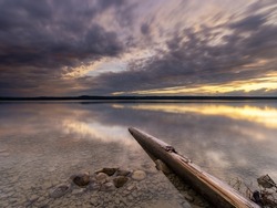 a spectacular sunset at the Ammersee