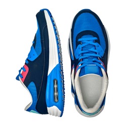 Pair of blue sport shoes on isolated on white background with clipping path. Blank new sneakers, copy space. Running shoes
