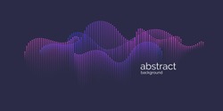 Vector abstract background with dynamic waves, line and particles. Illustration suitable for design