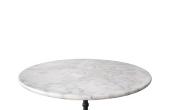 white marble stone table top isolated on white background, for product display