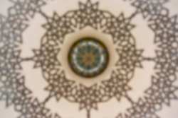 defocused symmetrical interior pattern of the dome design. background