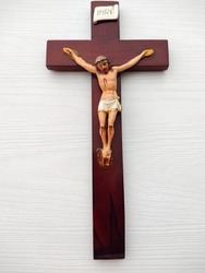 The Christian crucifix, symbol of Jesus Christ, humanity's hope of salvation. Catholic crucifix.