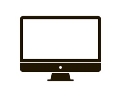 Computer monitor icon. Flat PC symbol. Vector illustration, EPS10.