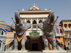 Elephant Installation in Bollywood parks, that is located inside Dubai Parks and Resorts.