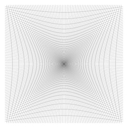 Inward, recess curved lines grid, mesh. Incline compress hollow, indent, dent distortion. Compression, depression negative space pattern. warp, deform lattice, grating or trellis abstract element