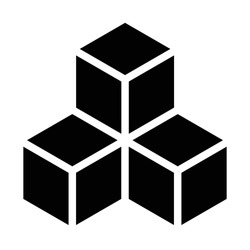 3D cube, square icon, symbol and logo (series)
