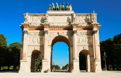 The Arc de Triomphe du Carroussel in Paris, France.