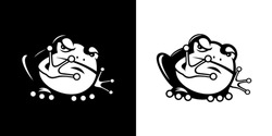 Frog mascot line art logo, suitable for use, brand logos, identity logos, business logos, icons and symbols.