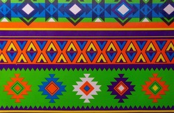 Background with colorful abstract motifs.