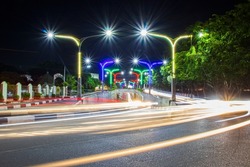 Long exposure photo of the Lambhuk Underpass in Banda Aceh City