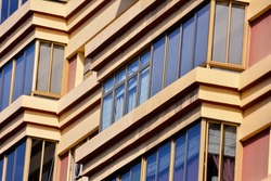 Colored Modern Building Windows in Las Palmas Canary Islands Spain
